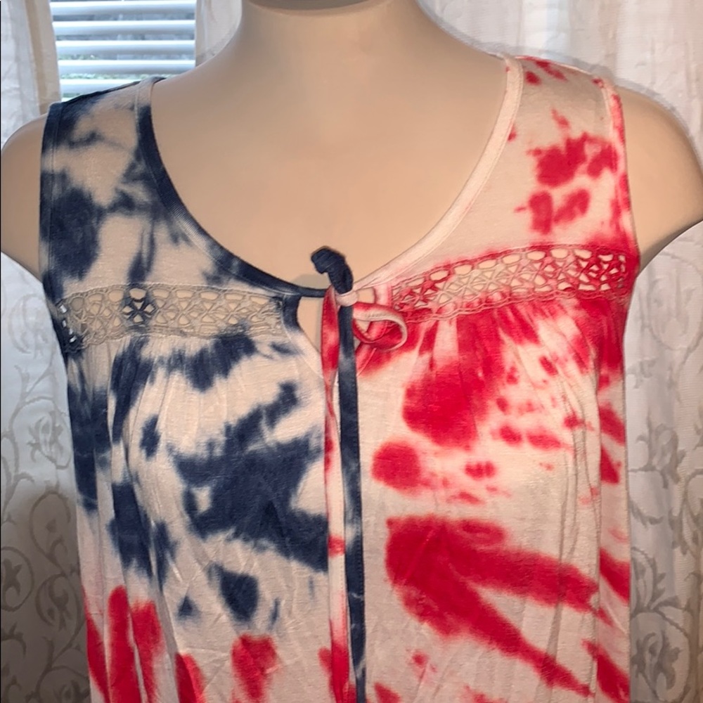 World unity tie dyed tank top